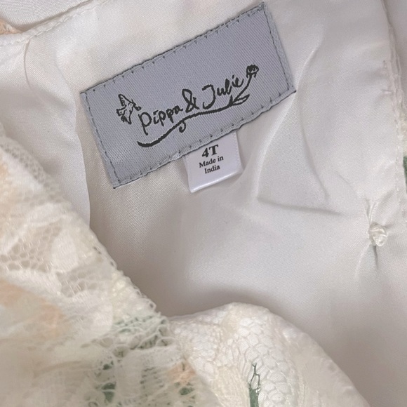 NWT White, Cream & Peach Floral Lace Dress - Picture 4 of 4